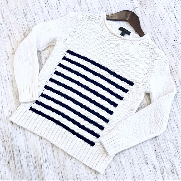 J.Crew Americana Cream & Navy Sweater XXS - Picture 4 of 8